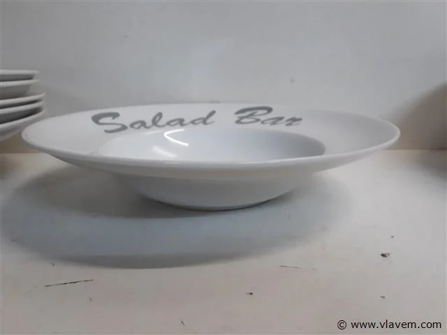 6 x saladebord porselein - afbeelding 2 van  2