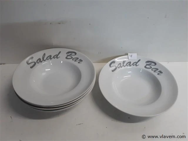 6 x saladebord porselein - afbeelding 1 van  2