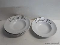 6 x saladebord porselein - afbeelding 1 van  2