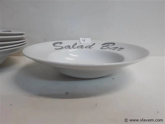 6 x saladebord porselein - afbeelding 2 van  2