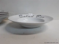 6 x saladebord porselein - afbeelding 2 van  2
