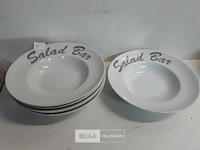 6 x saladebord porselein - afbeelding 2 van  3