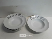 6 x saladebord porselein - afbeelding 2 van  3