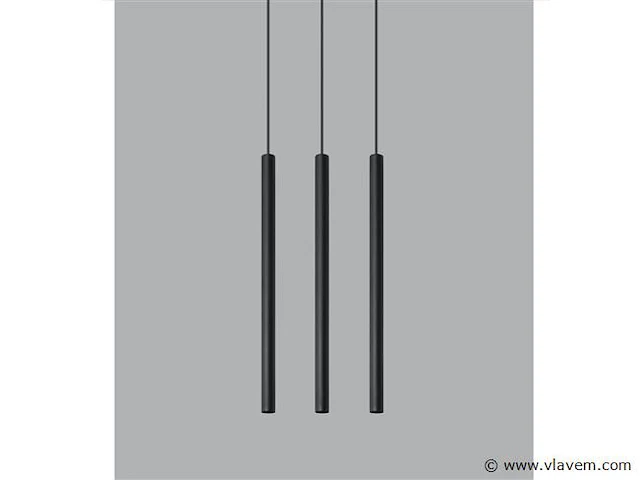 6 x solo tube slim design hanglamp zwart - afbeelding 3 van  10