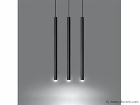 6 x solo tube slim design hanglamp zwart - afbeelding 4 van  10