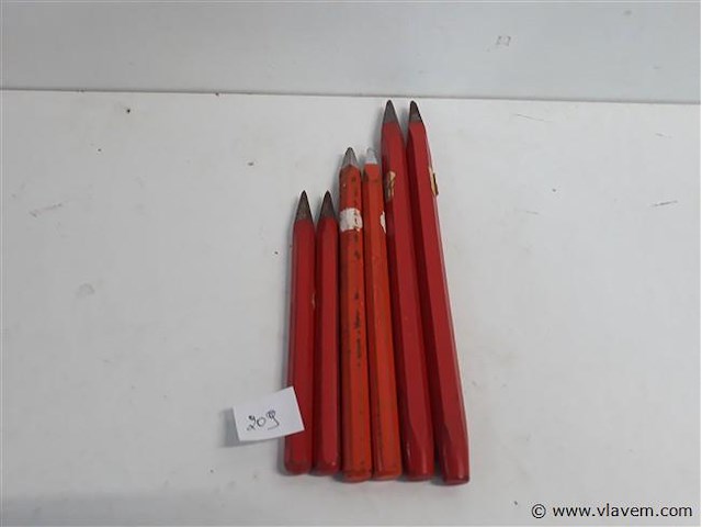6 x steenbeitel met punt - afbeelding 1 van  2