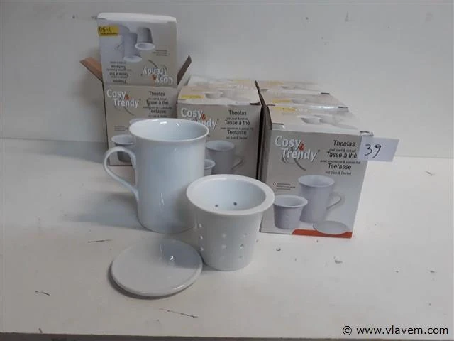 6 x thee tas met inzet en deksel - afbeelding 1 van  2