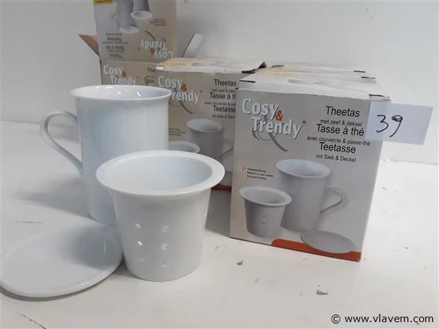 6 x thee tas met inzet en deksel - afbeelding 2 van  2