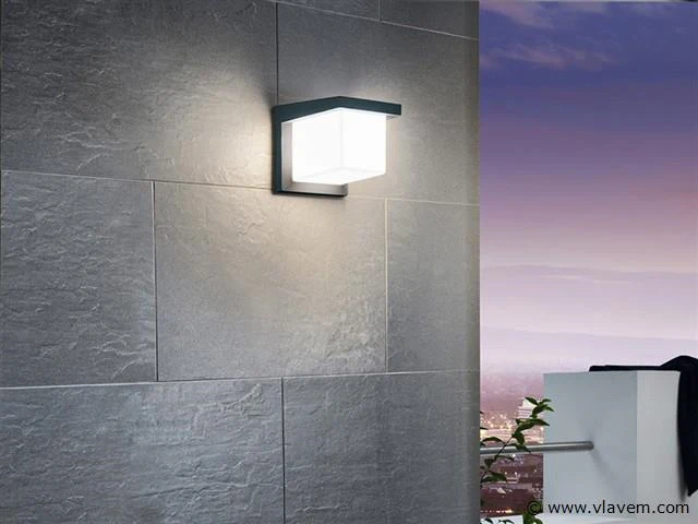 6 x trope opaal buiten wandlamp zwart - afbeelding 5 van  7
