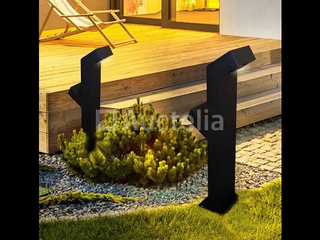 6 x tuinlamp – 2 x 10w led – 60 cm – 3500k warm wit – 1000 lm – ip54 waterdicht – zwart (sla-57) - afbeelding 3 van  5