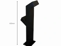 6 x tuinlamp – 2 x 10w led – 60 cm – 3500k warm wit – 1000 lm – ip54 waterdicht – zwart (sla-57) - afbeelding 4 van  6