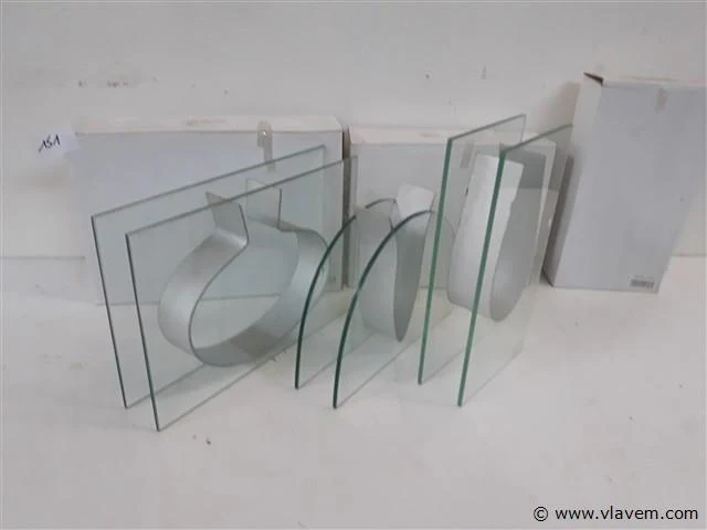 6 x vaas glas met metaal 3 assorti - afbeelding 2 van  2