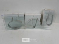 6 x vaas glas met metaal 3 assorti - afbeelding 1 van  3