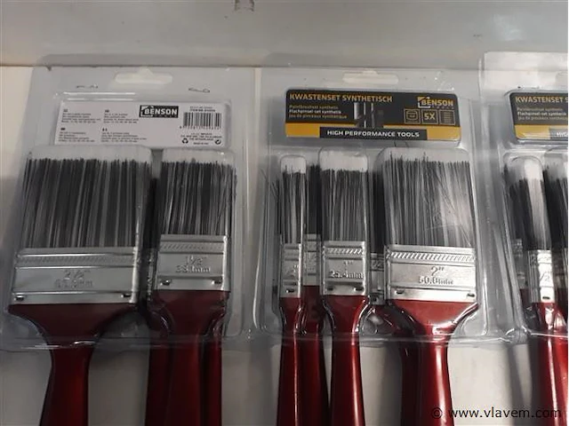 6 x verfborstel in set plat 5 delig - afbeelding 2 van  2