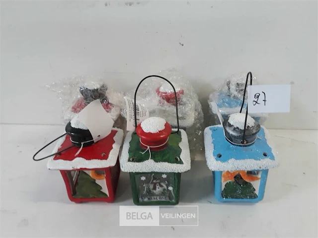6 x verlicht kerstlantaarn 11 cm - afbeelding 2 van  3