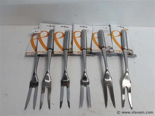 6 x vleesvork 33 cm 18/10 - afbeelding 1 van  2