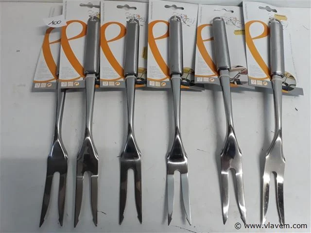6 x vleesvork 33 cm 18/10 - afbeelding 2 van  2