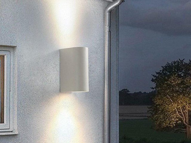 6 x wandlamp modern halfrond gu10 duo fitting zand wit waterdicht - afbeelding 3 van  4