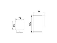 6 x wandlamp rechthoekig gu10 fitting zand zwart waterdicht - afbeelding 6 van  6