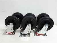 6 x zwenkwiel 160mm max 150kg - afbeelding 2 van  3