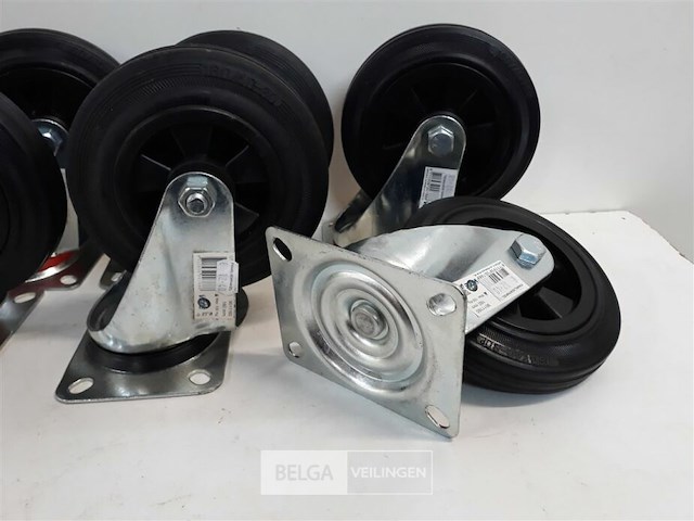6 x zwenkwiel 160mm max 150kg - afbeelding 3 van  3