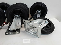 6 x zwenkwiel 160mm max 150kg - afbeelding 3 van  3