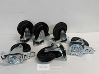 6 x zwenkwiel met rem 125 mm - afbeelding 2 van  3
