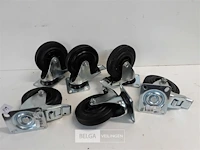 6 x zwenkwiel met rem 125 mm - afbeelding 1 van  3