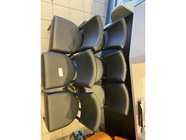 6 zwarte bijzetstoelen - afbeelding 4 van  4