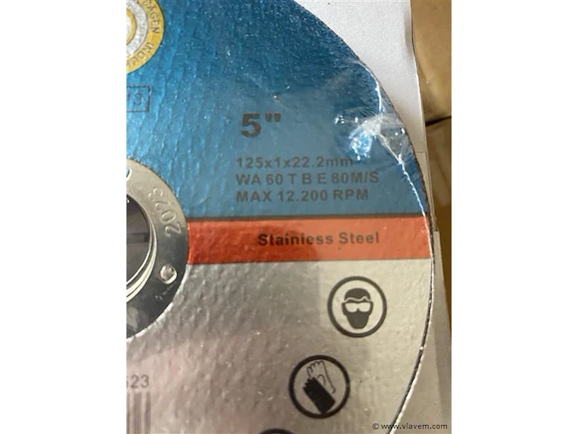 60 doorslijpschijven 125 mm metaal - afbeelding 2 van  2