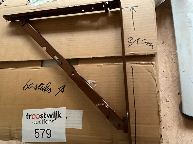 60 x bruine inklapbare plankdragers - afbeelding 2 van  3