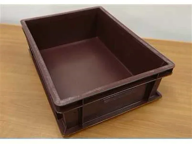 60 x euro stapelkrat 400 x 300 x 110 mm, bruin, occasie - afbeelding 2 van  3