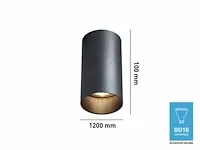 60 x gu10 opbouwspot armatuur dun cilinder zand zwart - afbeelding 2 van  2