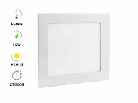 60 x led paneel 12w - led smd - inbouw - vierkant - 6500k (daglicht) - afbeelding 1 van  4