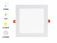 60 x led paneel 18w - led smd - inbouw - vierkant - 3000k (warm wit) - afbeelding 1 van  4