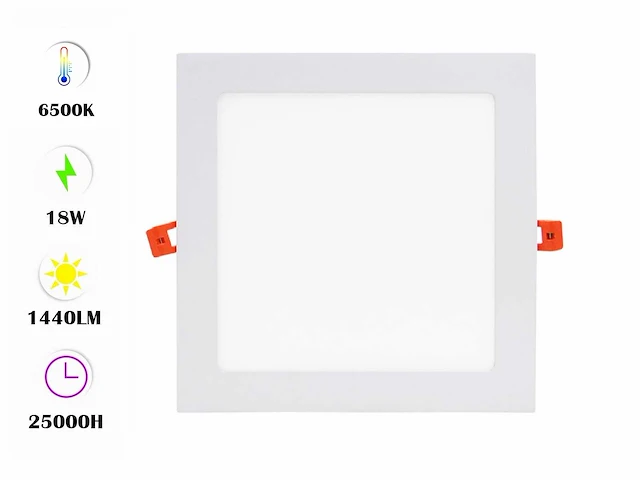 60 x led paneel 18w - led smd - inbouw - vierkant - 6500k (daglicht) - afbeelding 1 van  4