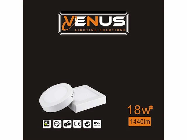 60 x led paneel 18w - led smd - opbouw - vierkant - 3000k (warm wit) - afbeelding 3 van  4