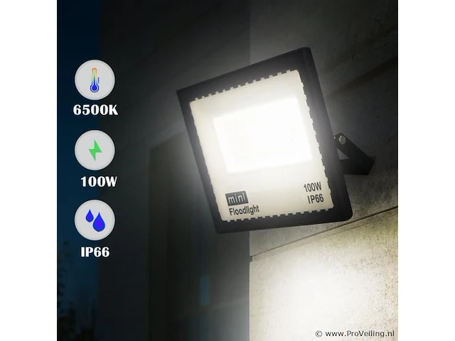 60 x led schijnwerper 100w mini – 6500k koud wit – ip65 - afbeelding 1 van  5