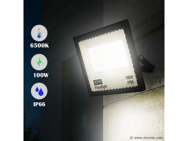 60 x led schijnwerper 100w mini – 6500k koud wit – ip65 - afbeelding 1 van  5