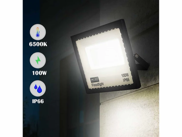 60 x led schijnwerper 100w mini – 6500k koud wit – ip65 - afbeelding 1 van  5