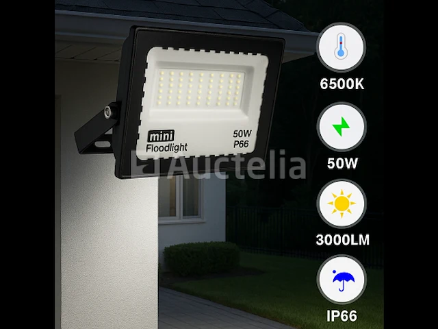 60 x led schijnwerper 50w mini – 6500k koel wit – ip65 – 4000 lm – smd - afbeelding 4 van  5