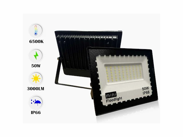 60 x led schijnwerper 50w mini – 6500k koud wit – ip65 – 4000 lm – smd - afbeelding 3 van  5