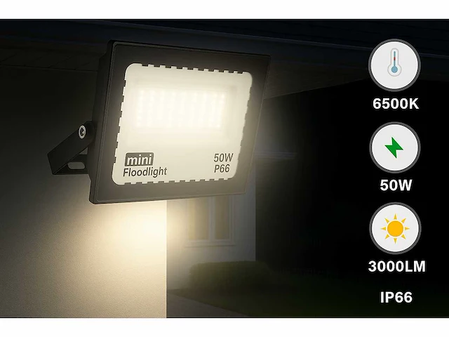 60 x led schijnwerper 50w mini – 6500k koud wit – ip65 – 4000 lm – smd - afbeelding 1 van  5