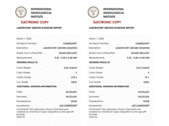 6.07ct e vvs2/vs1 with igi certificate - afbeelding 4 van  6