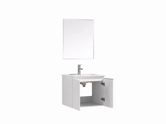 60cm badkamermeubelset mdf - kleur: mat wit - afbeelding 2 van  6