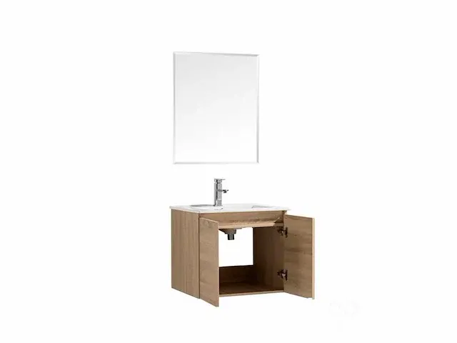60cm badkamermeubelset mdf - kleur: white oak - afbeelding 4 van  7