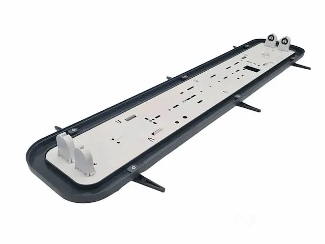 60cm pro design dubbele led tl t8 armaturen waterdicht donkergrijs met reflector - afbeelding 4 van  6