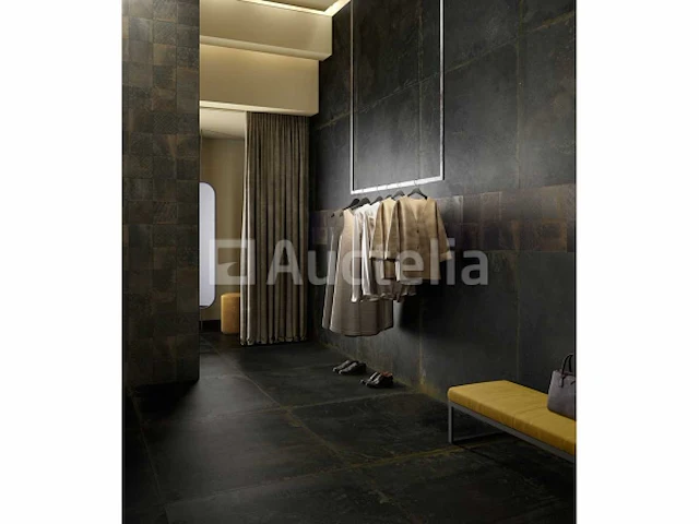 61,56m² oxidart zwart 90x90 gerectificeerd, metaaleffect, vloer en wand - afbeelding 2 van  2