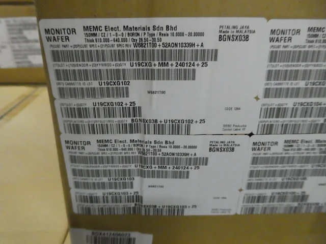 6675x wafer - 150 mm 100 boron doped narrow resistivity flat test silicon wafers - afbeelding 1 van  2