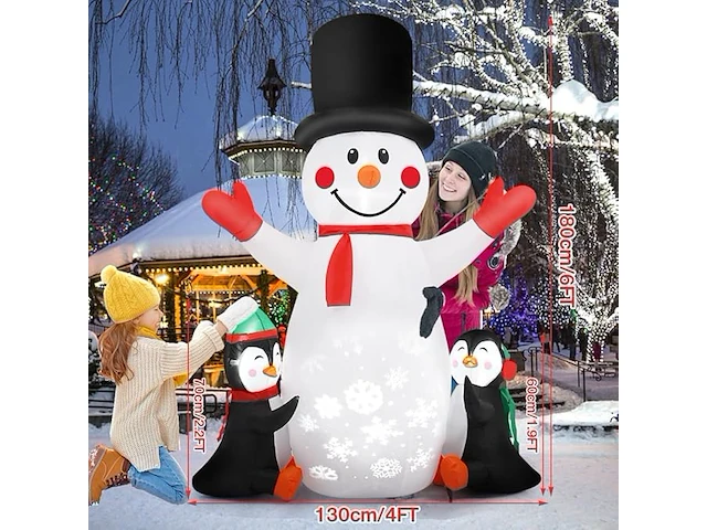 6ft victop opblaasbare kerstdecoratie (180 cm) - afbeelding 4 van  4